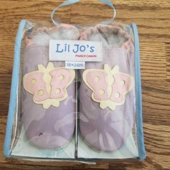 Lil Jo's Purple and Pink Butterfly Moccasins - Picture 4 of 5
